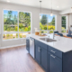 Statement Kitchen with Blue Cabinets