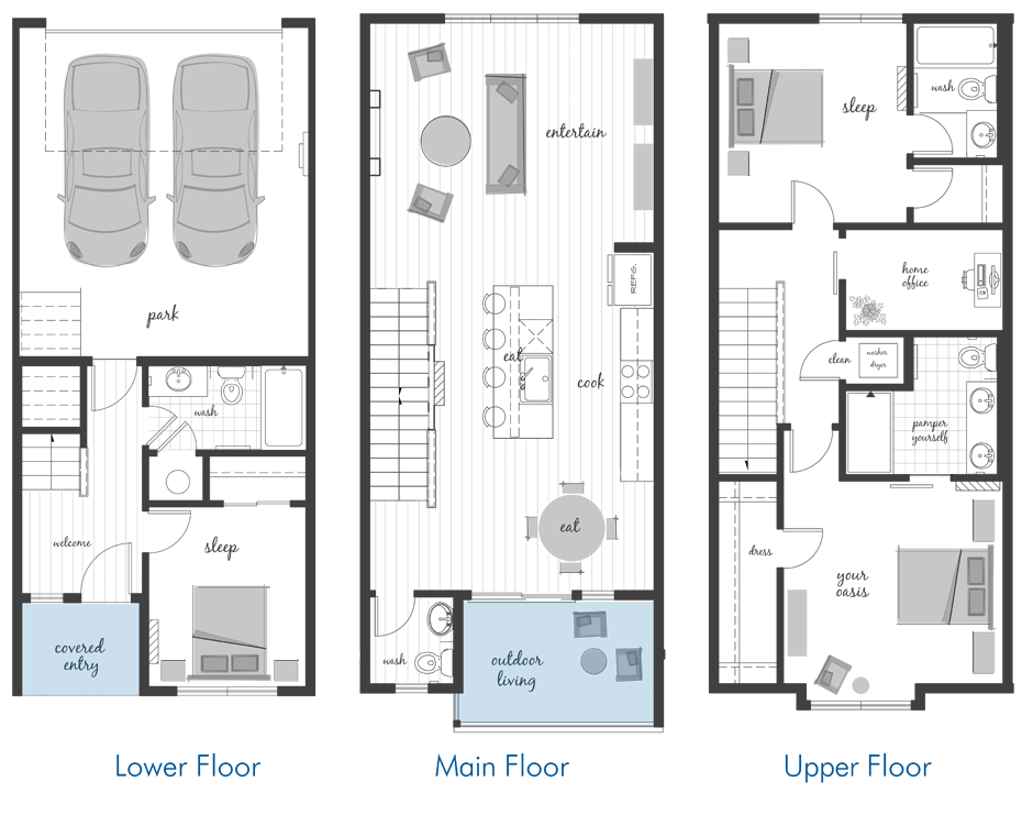 Braes Park Townhome Floorplan 1710 by Westcott Homes