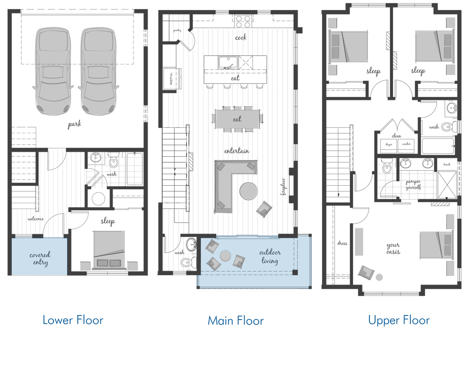 Braes Park Townhome Floorplan 1840 by Westcott Homes