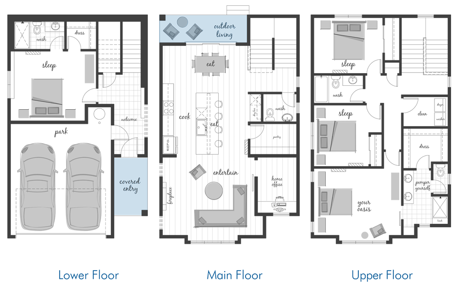 Braes Park Townhome Floorplan 2417 by Westcott Homes